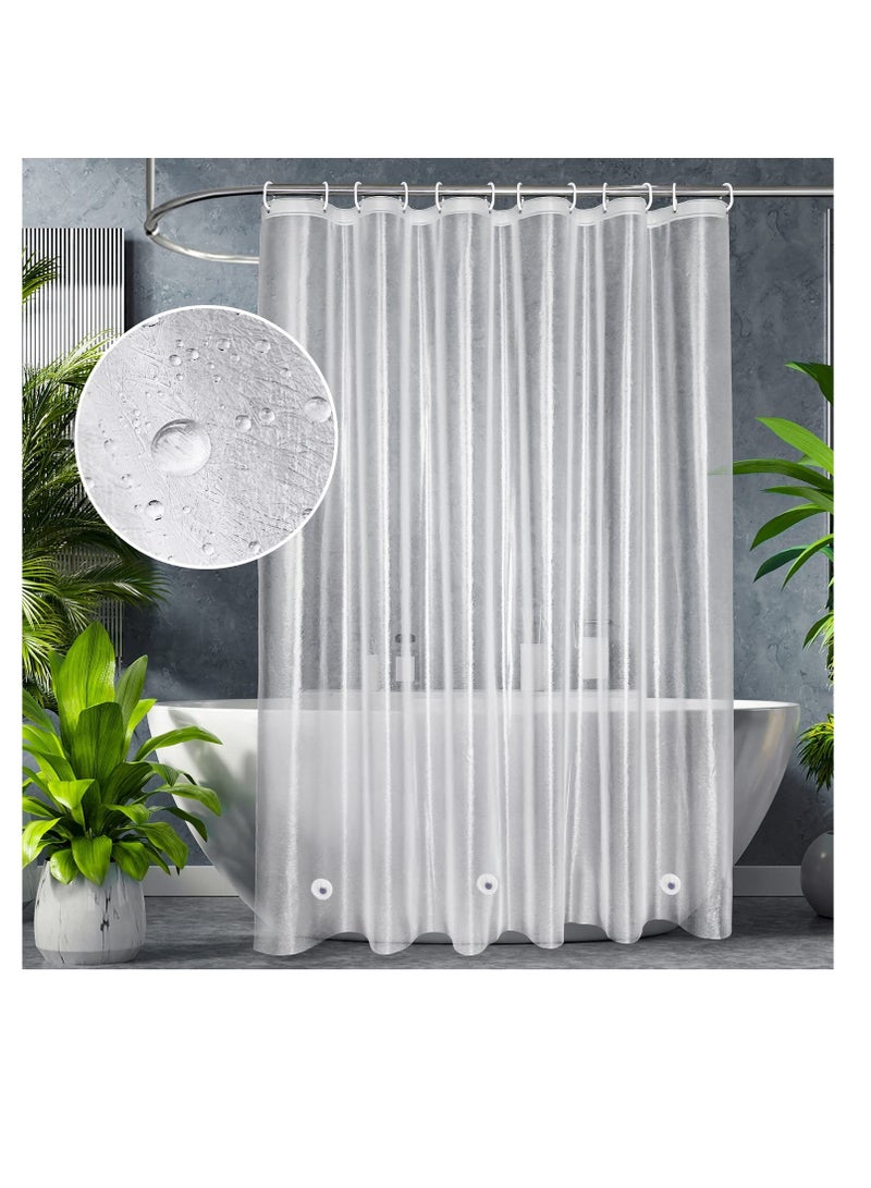 Frosted Shower Curtain Liner, 72 x 72 inches Frosted Shower Liner Waterproof, with 3 Big Magnets, Eva Plastic Weighted Shower Curtains, for Bathroom, Water Repellent, Semi Transparent