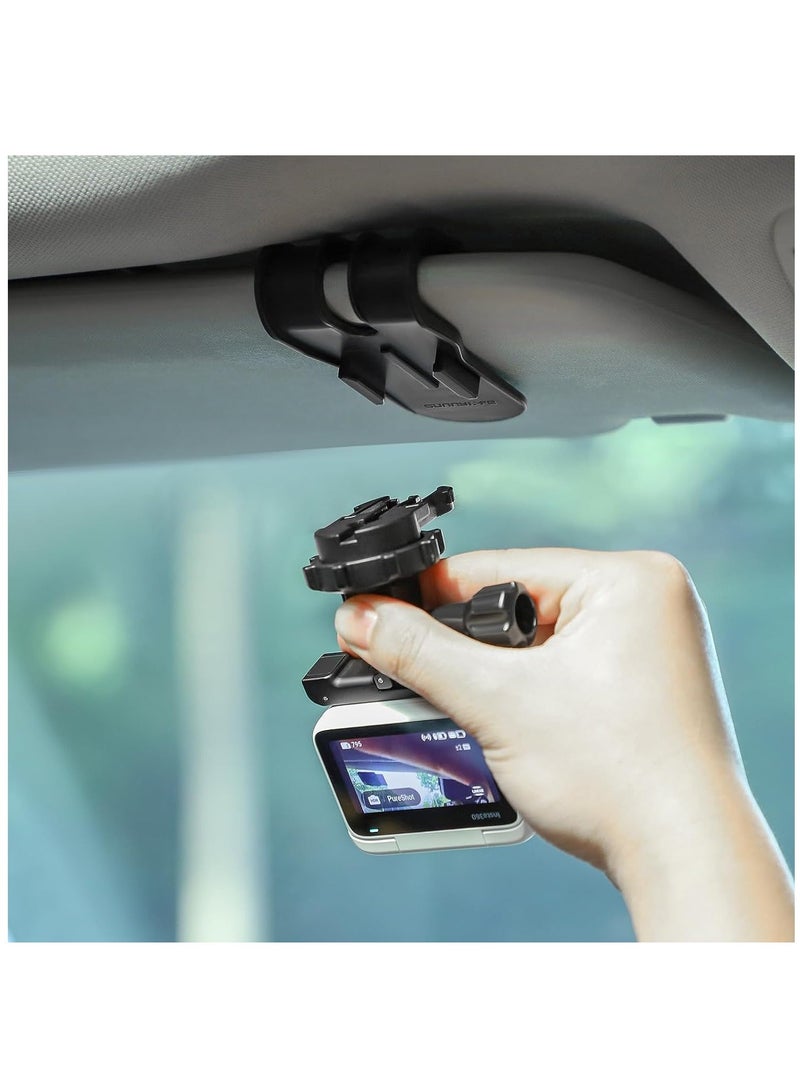 Camera Clip mounting Bracket/Car Sunshade mounting Bracket for Insta360 GO 3/ONE X3/ONE X2/GoPro Series, 360° Rotating Phone Bracket