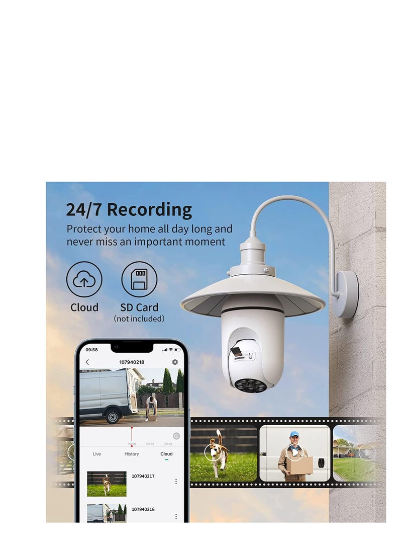 Light Bulb Security Camera, Upgraded 3MP 2.4GHz WiFi Indoor Outdoor Camera for Baby/Elder/Pet, Light Socket Camera with 360° View, Motion Detection Alarm Color Night Vision, Compatible with Alexa