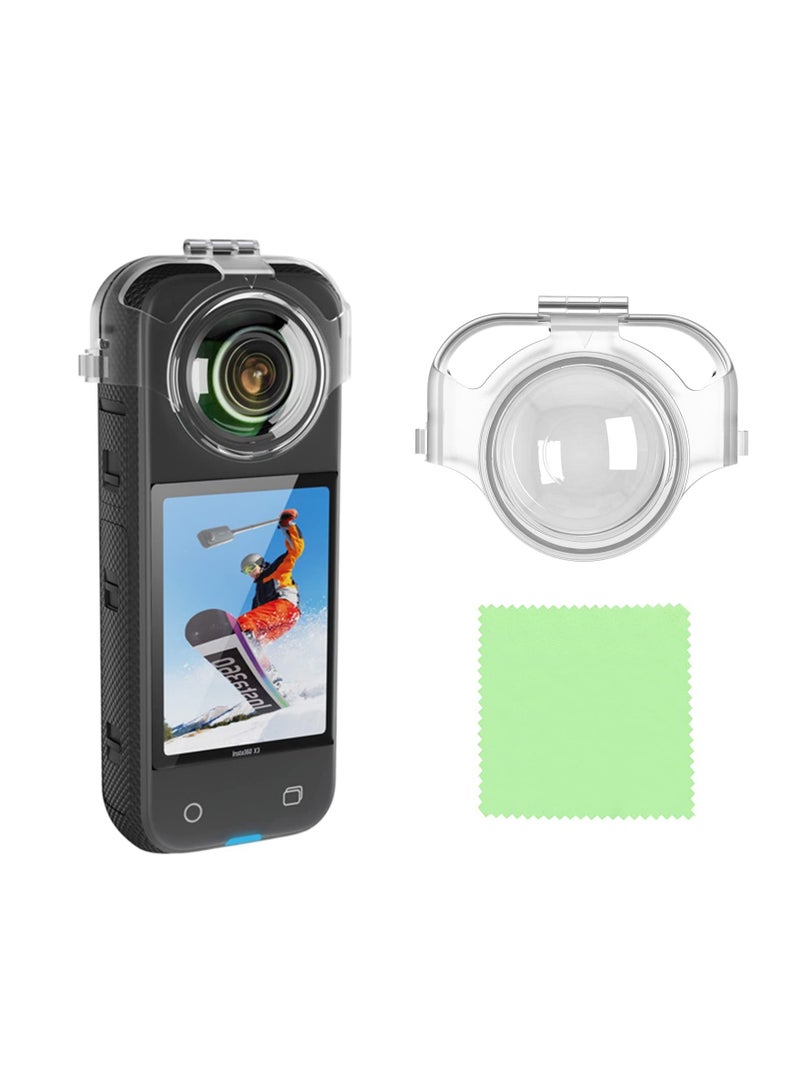 Lens Guard for Insta360 X3, Quick-Detach Transparent Water-Proof Shockproof Transparent Cover, Free of Disassembly, Shooting Protective Cover, Lens, Dust-proof, Scratch-Proof and Drop-Proof Shell