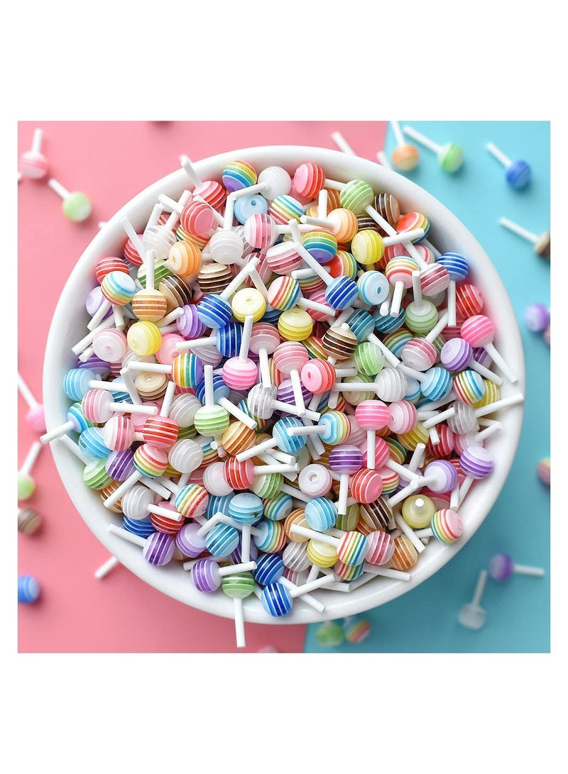 100Pcs Cute 3D Lollipop Candy Mini Nail Art Decorations DIY Nail Accessories charm Cartoon Manicure Supplies Random Color