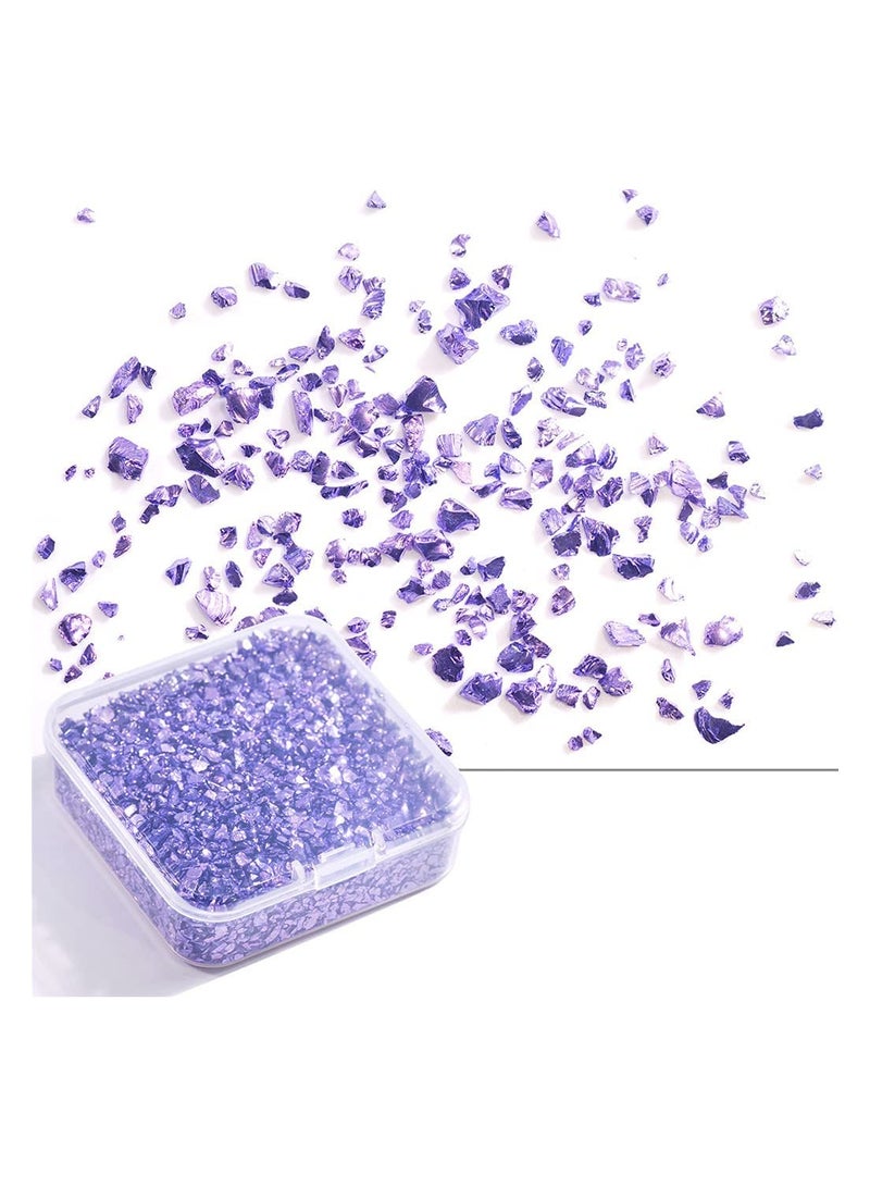 80g Crushed Glass Stone Resin Filling for DIY Epoxy Resin Mold Irregular Crystal Nail Art Decoration Jewelry Making Light Violet