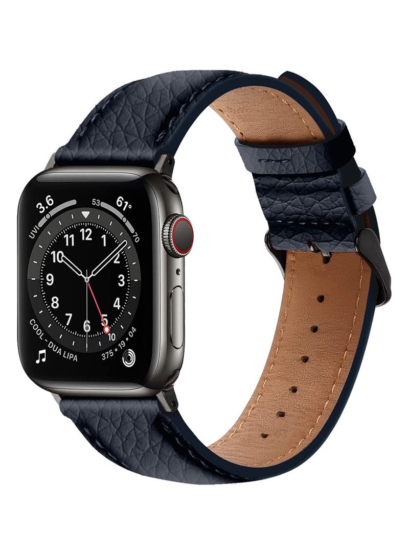 A-CASE Apple Watch Strap, Amur Series Genuine Leather ultra stylish strap for watch 42/44/45/49mm- Blue