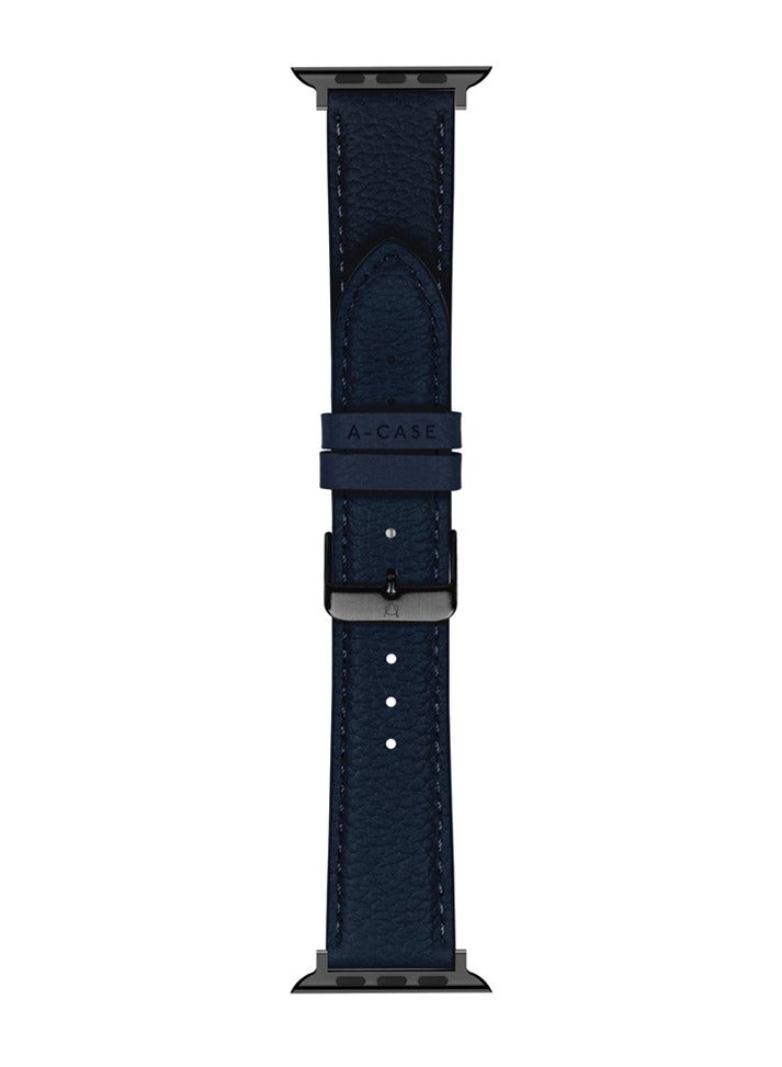 A-CASE Apple Watch Strap, Amur Series Genuine Leather ultra stylish strap for watch 42/44/45/49mm- Blue