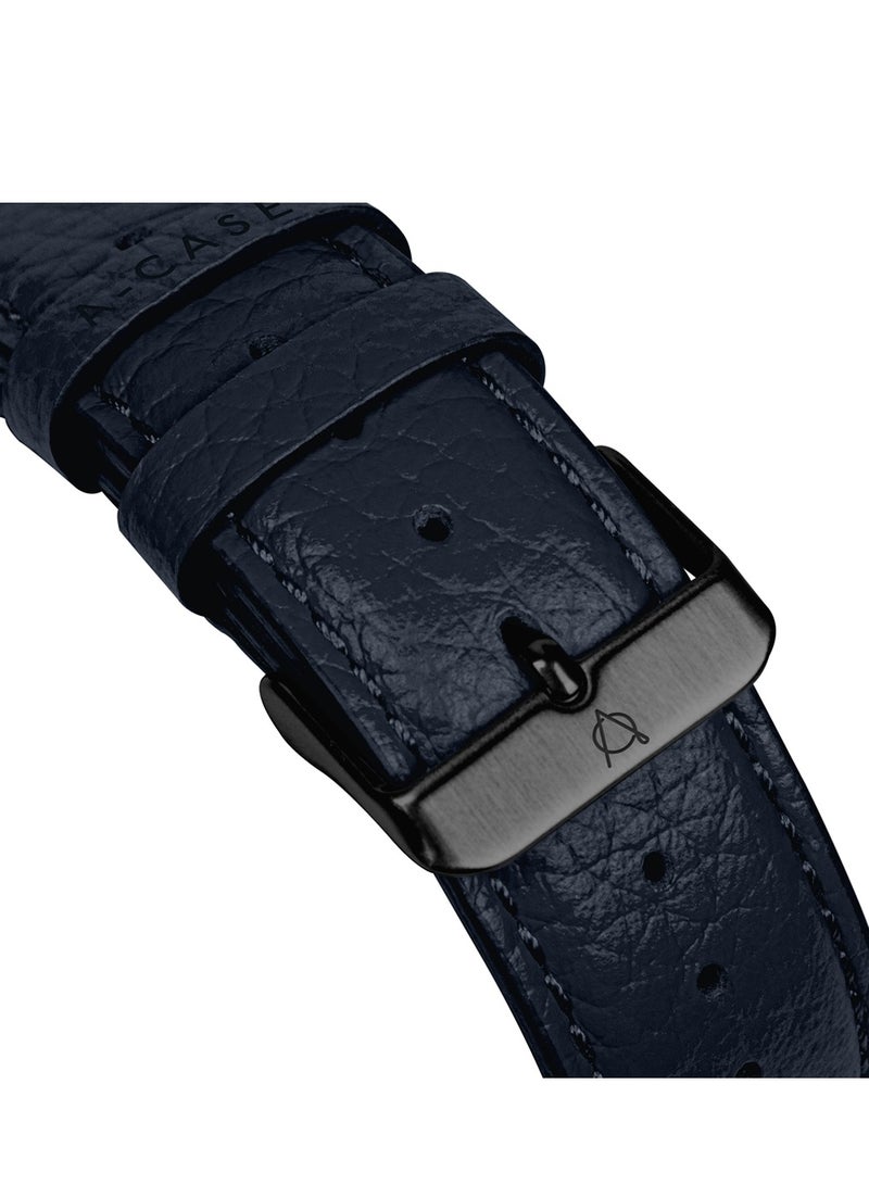 A-CASE Apple Watch Strap, Amur Series Genuine Leather ultra stylish strap for watch 42/44/45/49mm- Blue