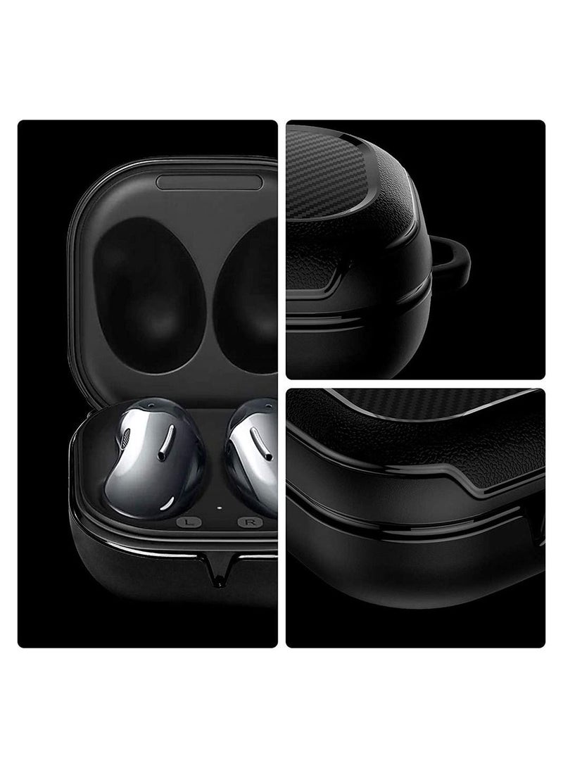 Compatible with Samsung Galaxy Buds Live Case Cover Led Visible Shockproof Full Protective Protector Case for Galaxy Bud Live Galaxy Buds Pro Case Earbuds Headphone Accessories Black