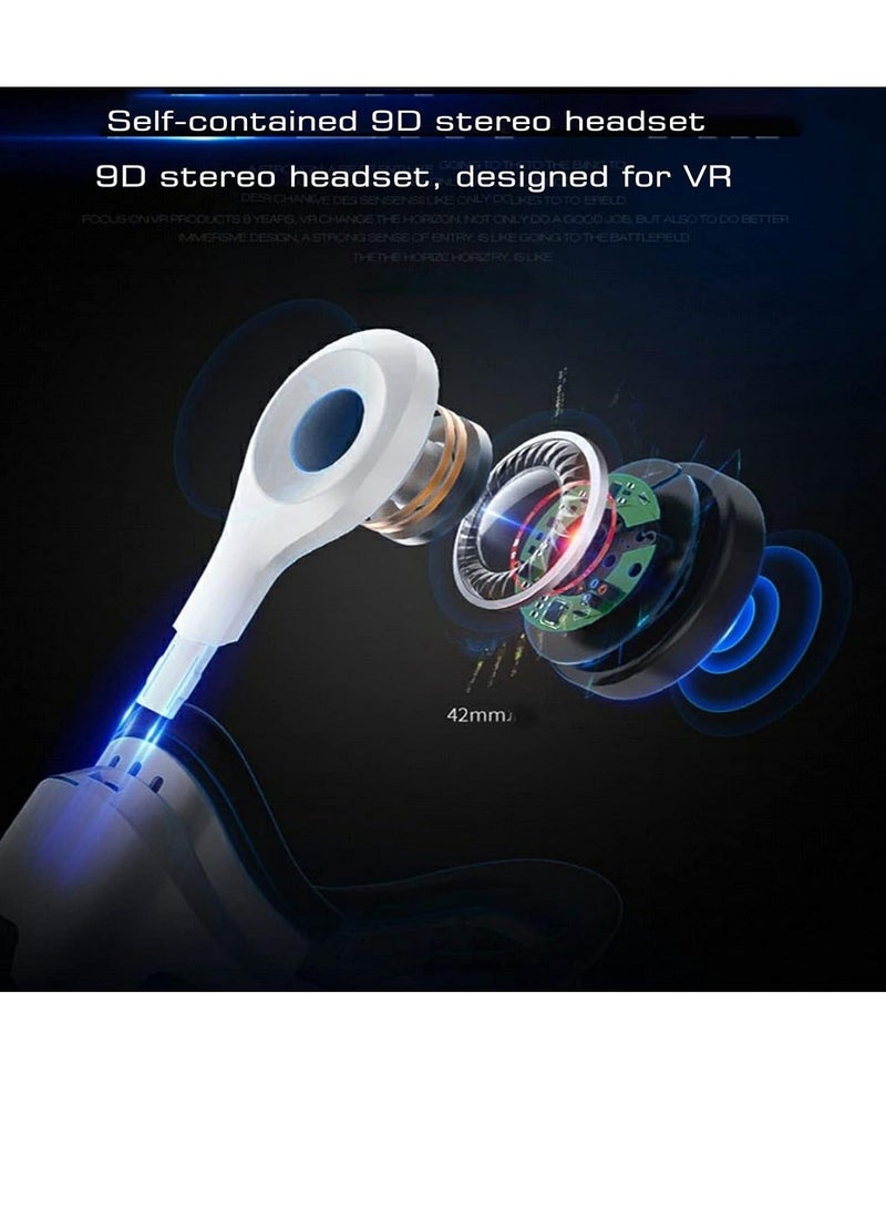 Virtual Reality VR Glasses 3D Headset Viar Device Smart Helmet Lenses Goggle Compatible for Mobile Phone Cell Smartphone Headphone for Children Family Friend Gifts