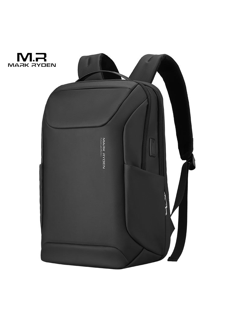MARK RYDEN 9111X Men's Business Backpack Large Capacity Waterproof With USB port Black