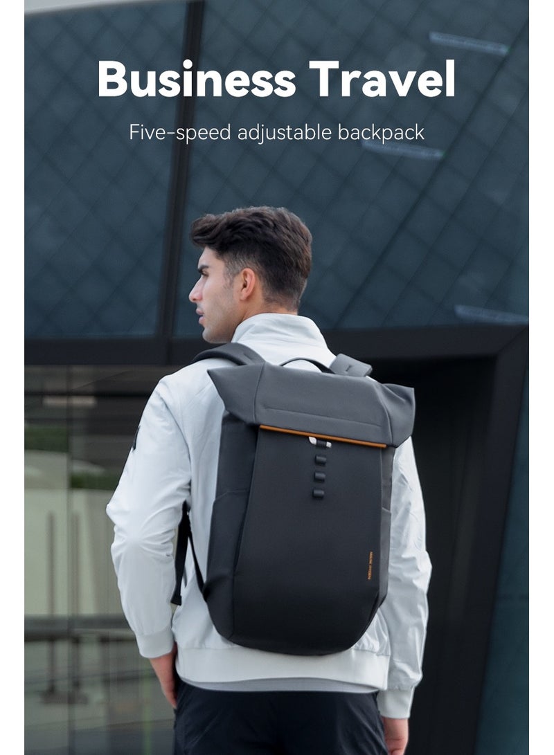 MARK RYDEN 2975 Five Types Capacity Adjustment,with Top Flap,YKK Zip Casual Travel Business Backpack, Hydrophobic Fabric, Suitable for 17 Inch Laptop