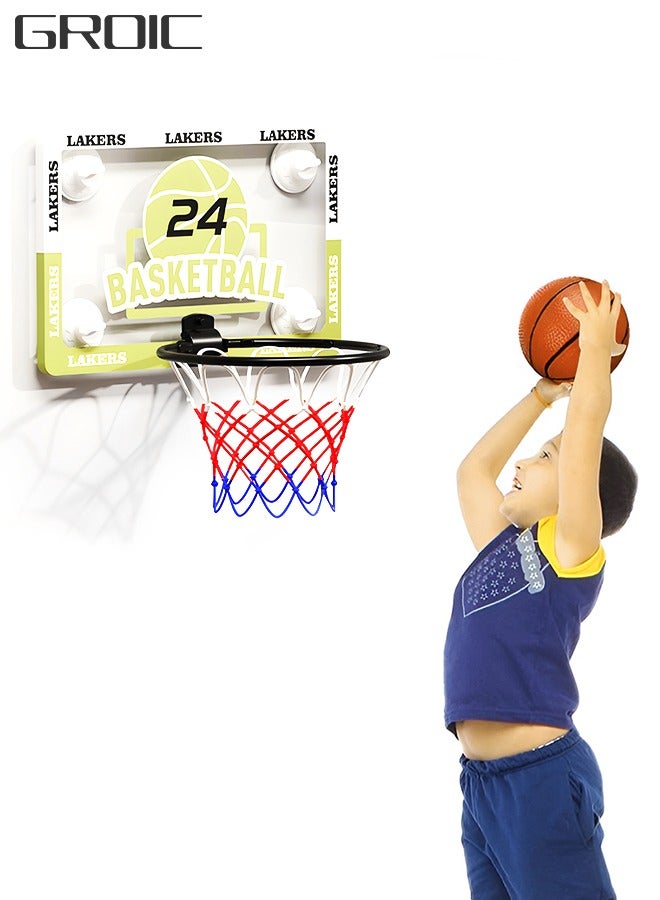 Mini Indoor Basketball Hoop Set for Kids, Basketball Hoop for Door Complete Basketball Game Accessories with 1 Balls, Lakers Basketball Peripheral Toys