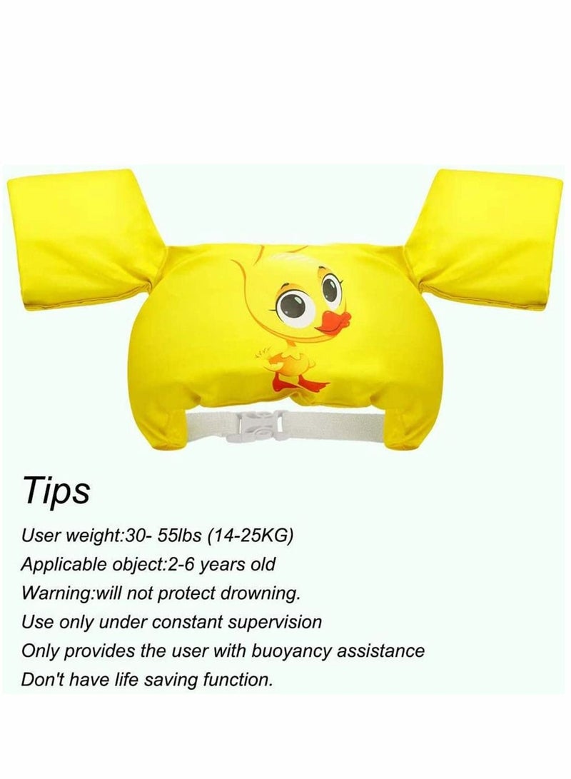 Swimming Arm Bands Float Vest, Swimming Float Vest, Swim Training Jacket, Arm Bands Kids For Girls and Boys 2-6 Year 0ld to Swim-Yellow