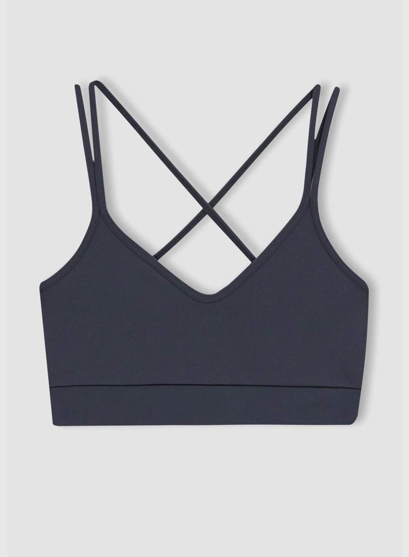 Woman Sports Bra Crew Neck Knitted