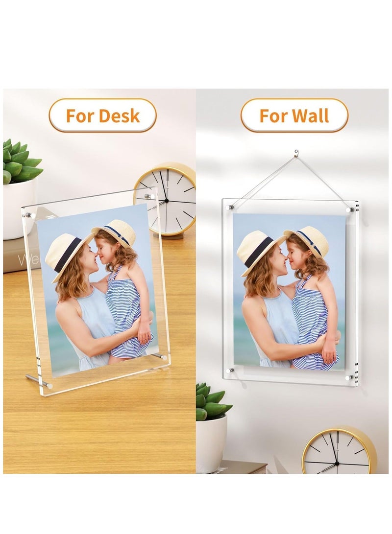 Acrylic Photo Frame with Stand 13*18CM Desktop Clear Acrylic Photo Frame Lossless Clarity Decorative Poster Frame Tabletop Display Desktop Frameless Postcard Display (1 Pack)