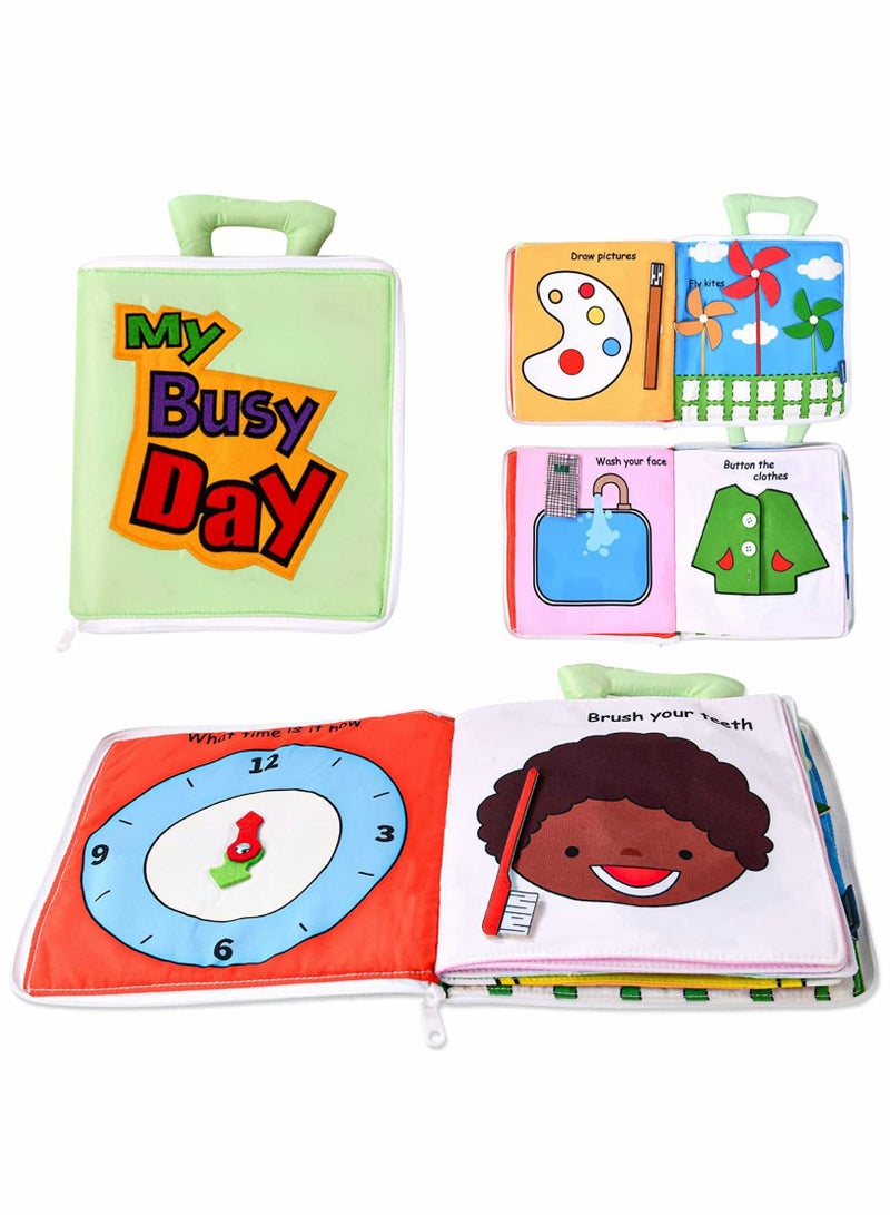 Baby Cloth Books, Baby Soft Books Quiet Book for Toddlers, Baby Bath Cloth Book, Early Learning Babies First Books Gifts for 0-3-Year-Old Toddlers