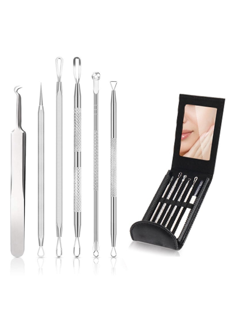 6 Pcs Stocking Stuffers Blackhead Remover Kit Ingrown Hair Removal White Heads Removers Pore Extraction Tool Facial Skin