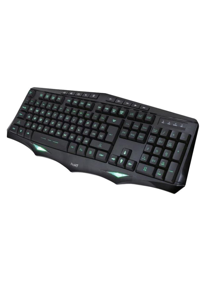 Pro Ht Multimedia Gaming Keyboard - English Black/Green