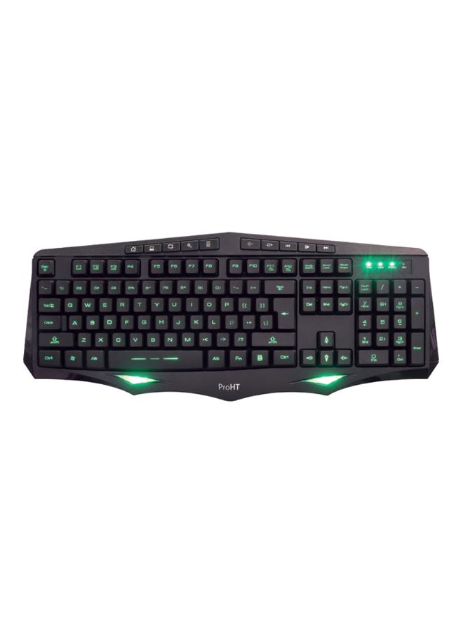 Pro Ht Multimedia Gaming Keyboard - English Black/Green