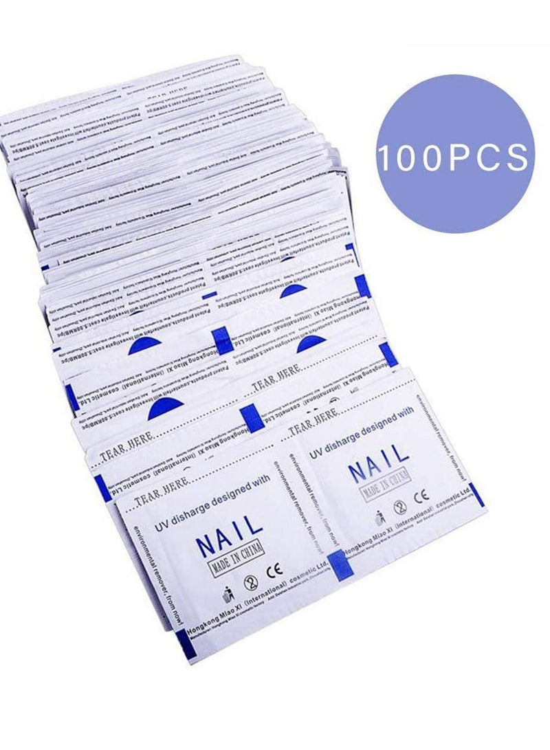 Nail Polish Remover Pads 100 Pcs Magic Soak-Off Gel Remover, Professional Wraps Soak Off Acrylic Fast Gentle Quality Foil Art Cleaner for Manicure
