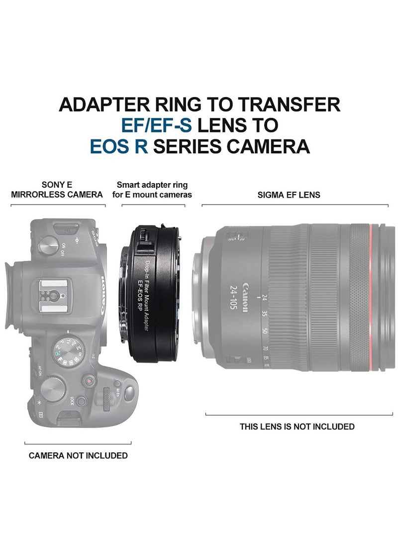 Lens Adapter EF to EOS R Mount Adapter with Drop in Variable ND Filter, Lens Mount Adapter Converter Compatible for Canon EF/EF-S Lens to RP R5 R6 Camera