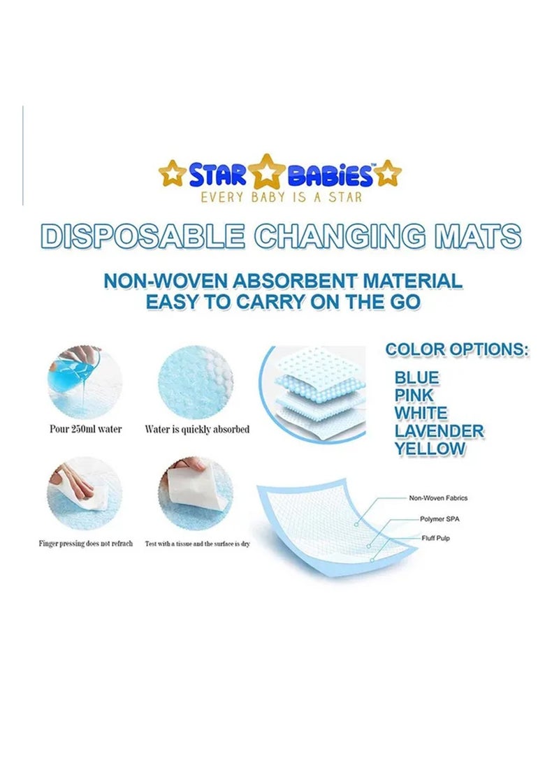 A to Z - Disposable Changing Mat size (45cm x 60cm) Large- Premium Quality for Baby Soft Ultra Absorbent Waterproof - Pack of 125 - White