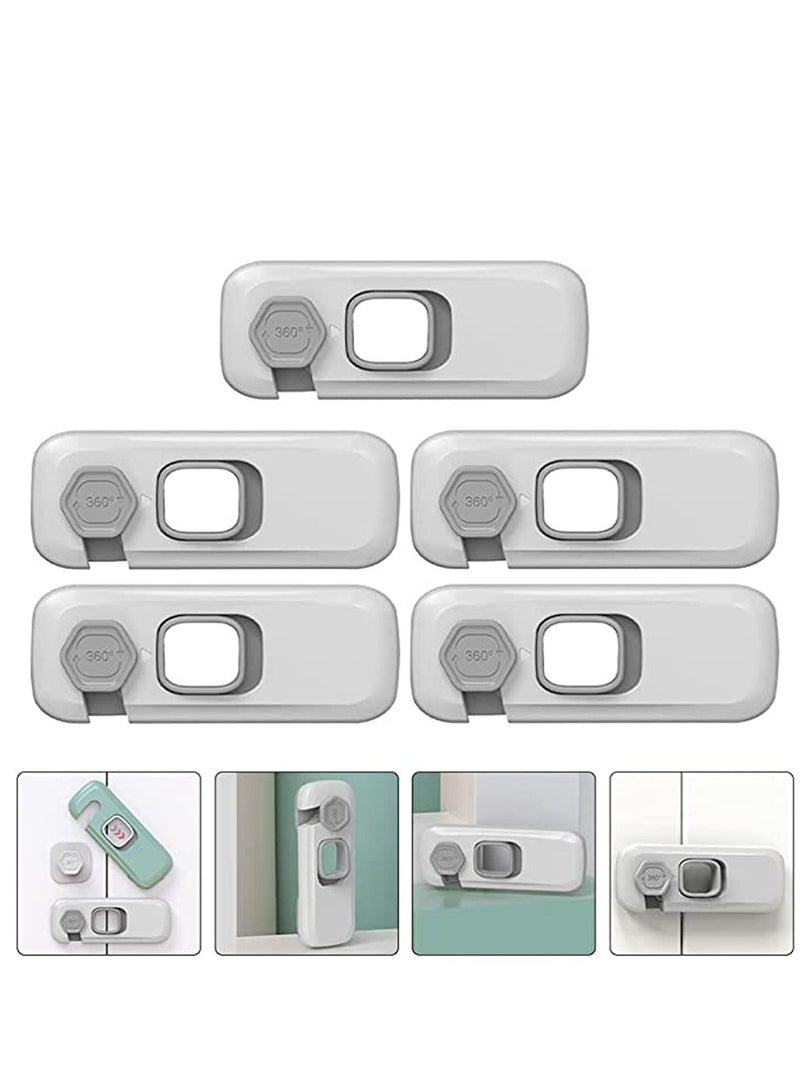 5 pcs Baby Proofing Safety Lock Child Safety Cabinet Latches U Shaped Baby Safety Latches for Furniture Kitchen Toilet Seats Light Grey Lock Window Lock Kids