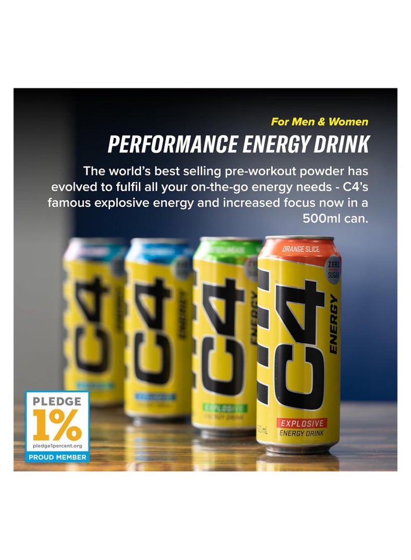 C4 Performance Energy Carbonated RTD 12x500ml- Orange Slice