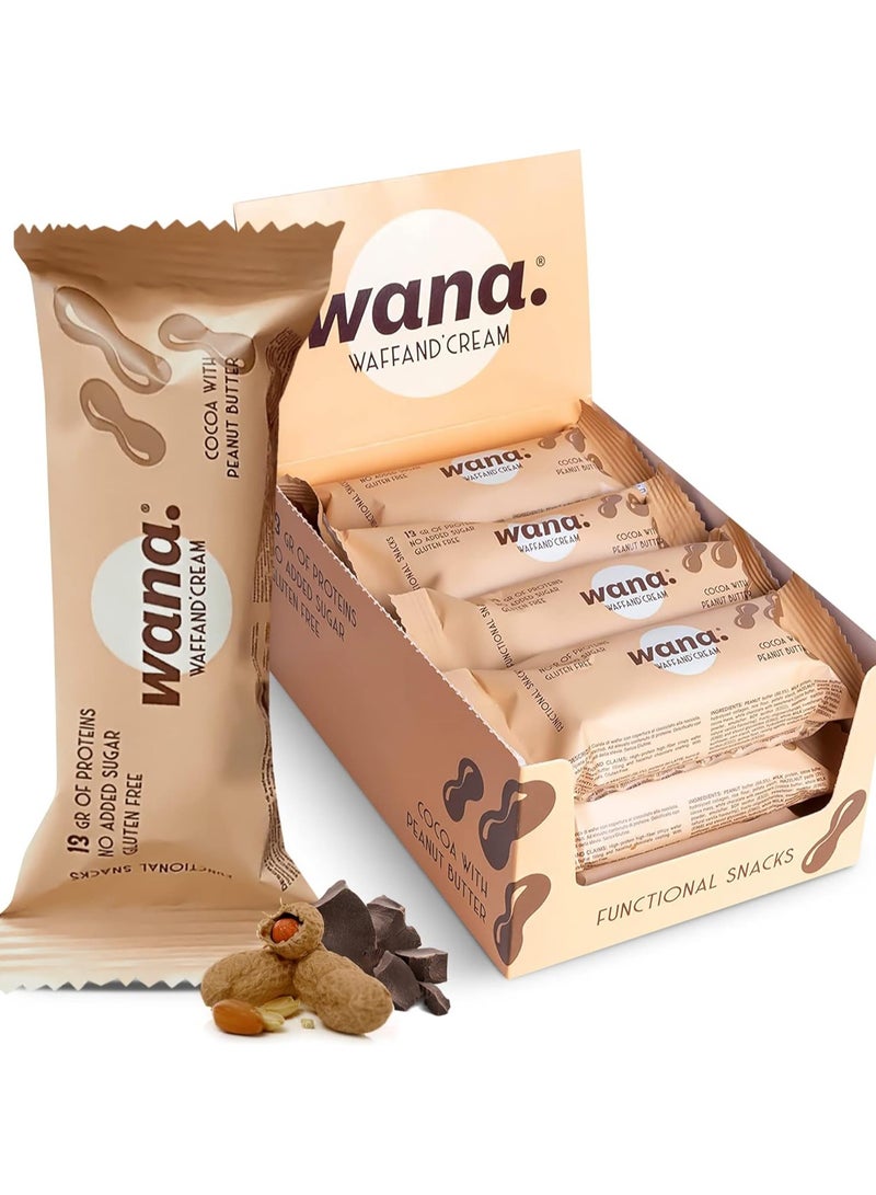 Wana Waffand Cream Cocoa with Peanut Butter 43g Pack of 12
