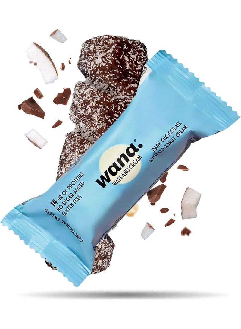 Wana Waffand Cream Dark Chocolate with Coconut 43g Pack of 12