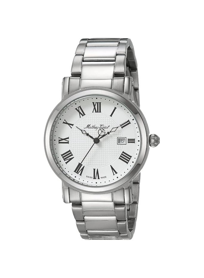 MATTHEY-TISSOT City Metal 38mm Men's Quartz Stainless Steel Strap, Silver, Casual Watch H611251MABR
