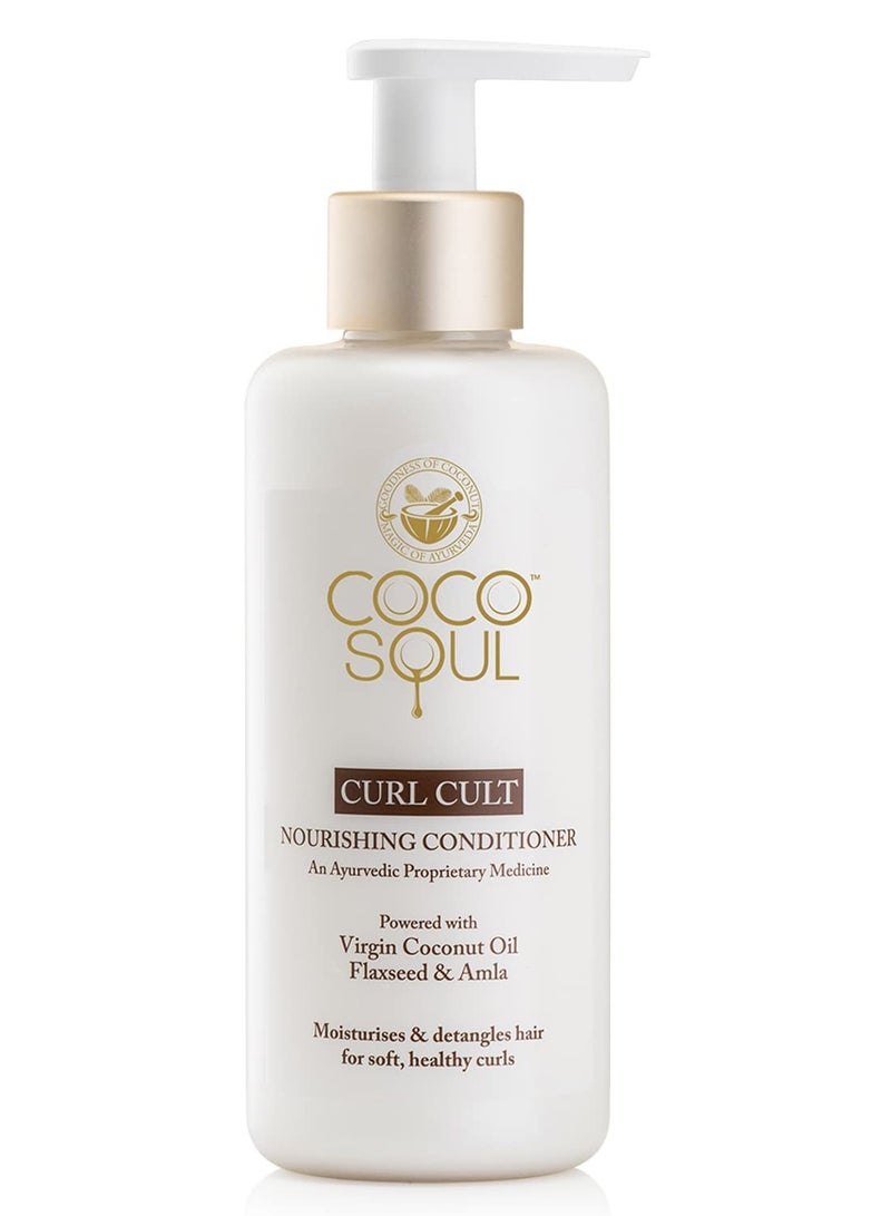 Coco Soul Curl Cult Nourishing Conditioner with Ayurvedic Medicine 100% Cold Pressed Virgin Coconut Oil Flaxseed and Amla From the Makers of Parachute Advansed 200ml