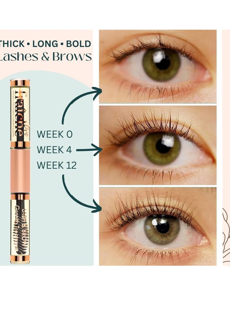 Live Fraiche Organic Castor Oil Lash Serum for Hair Growth, 100% Pure Eyebrow Eyelash Growth Serum, Cold Pressed Hexane Free (2oz Glass Bottle + FILLED Mascara Tube)