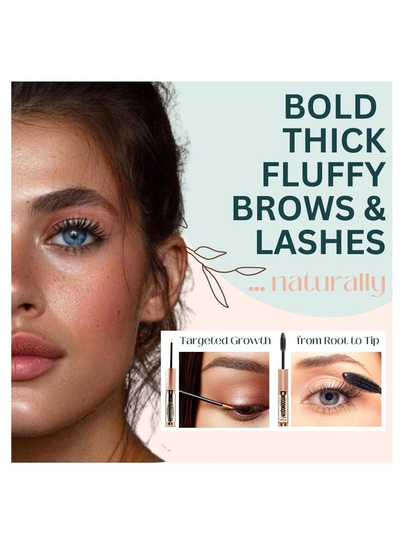 Live Fraiche Organic Castor Oil Lash Serum for Hair Growth, 100% Pure Eyebrow Eyelash Growth Serum, Cold Pressed Hexane Free (2oz Glass Bottle + FILLED Mascara Tube)