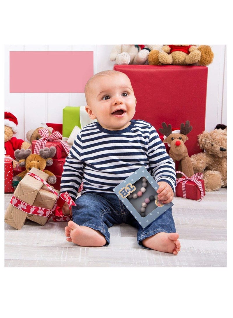 2 Pieces Silicone Pacifier Clip Silicone Teething Beads Baby Pacifier Holder Pacifier Clip Set Customizable Pacifier Clip Neutral Clips for Baby Boys And Girls Soothing Teether Toy