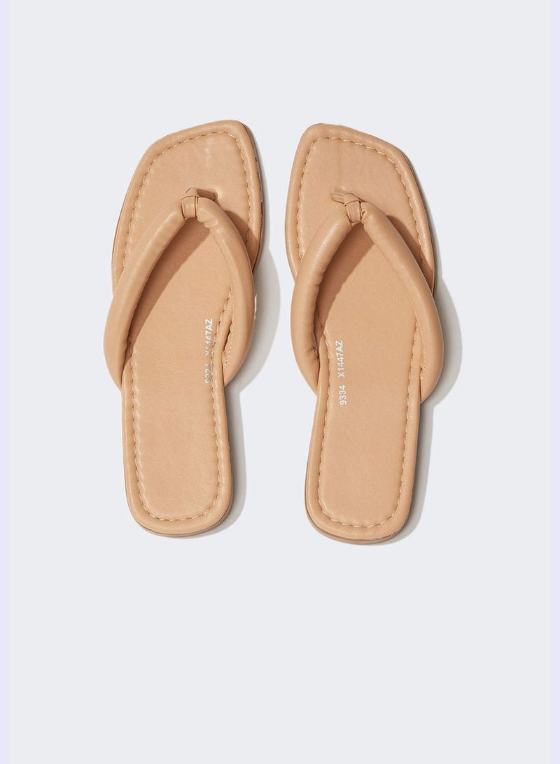 Faux Leather Flip Flop