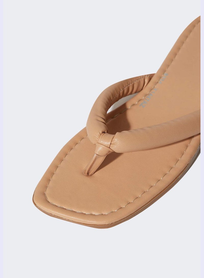 Faux Leather Flip Flop