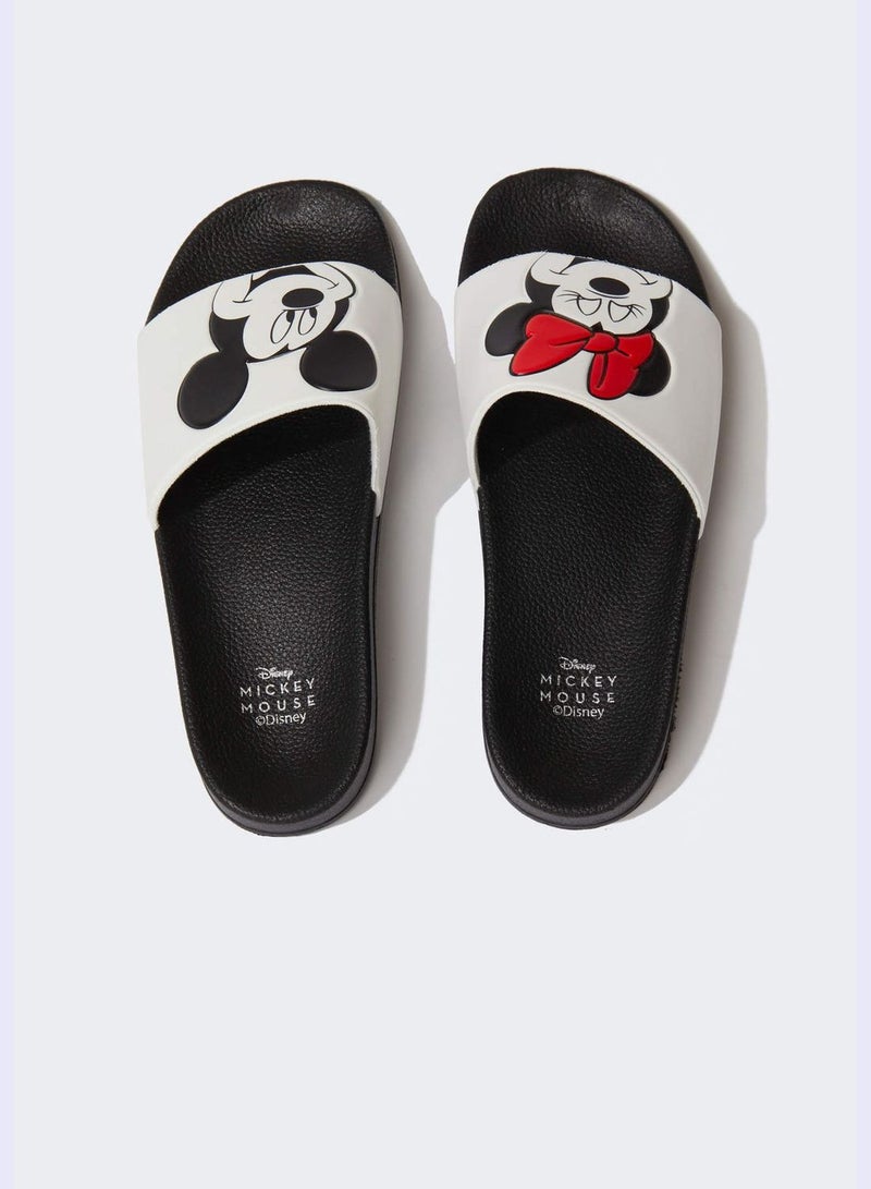 Mickey & Minnie Mouse Print Slippers