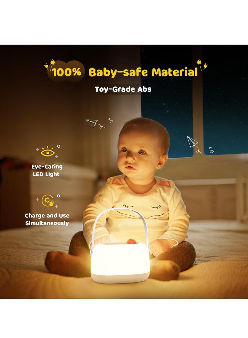 Night Light Portable Night Light Kids Bedside Lamp Bedside Lamp Charge & Use Simultaneously Stepless Dimming Perfect for Sleep Aid and Childcare Ideal for Bedroom Camping and Office
