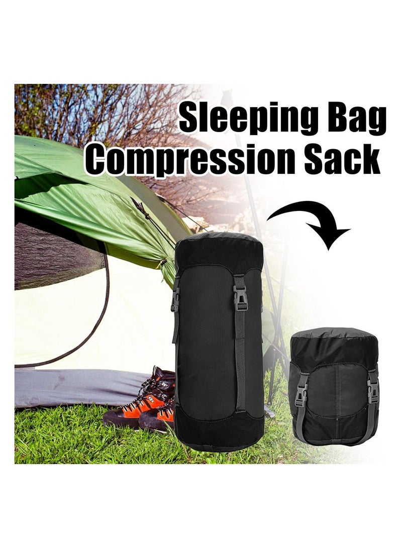 Sleeping Bag Stuff Sack, Waterproof Tear-resistant Wear-resistant 210D Nylon Cloth, Summer Spring Fall Lightweight Compression Sack, for Adults Kids Camping Gear Equipment Traveling Outdo, Black