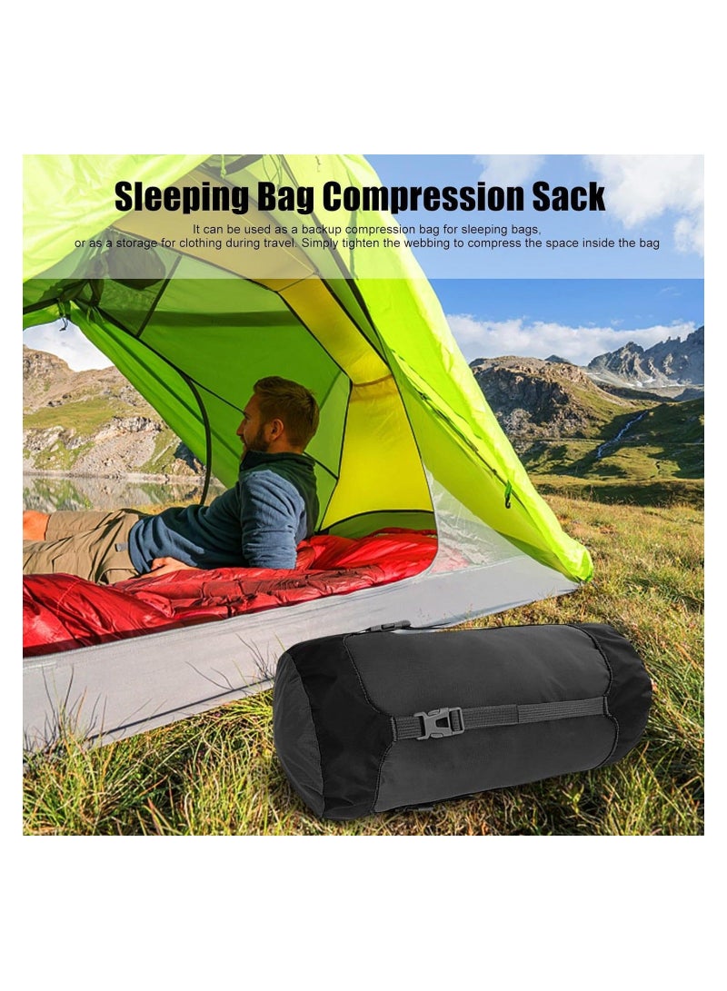 Sleeping Bag Stuff Sack, Waterproof Tear-resistant Wear-resistant 210D Nylon Cloth, Summer Spring Fall Lightweight Compression Sack, for Adults Kids Camping Gear Equipment Traveling Outdo, Black