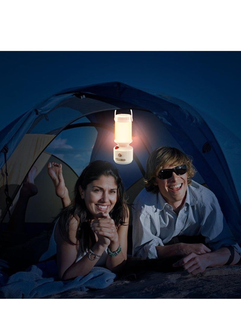 Camping Lantern, USB Rechargeable LED Tent Light with Stepless Dimming, Portable Hung, (1500-3000K) 3 Light Modes, Long Lasting Battery Small Night Light for Camping, Hiking, Emergency, Bedroom