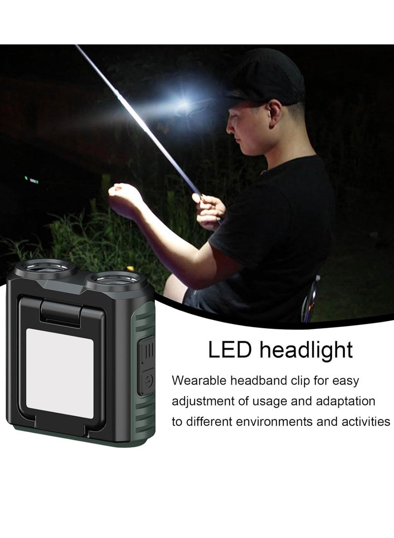 LED Headlight 900 Lumens Camping Light Type-c Rechargeable Flashlight Fishing Accessories Lightweight Waterproof Headlamp with Comfortable Headband (Black)