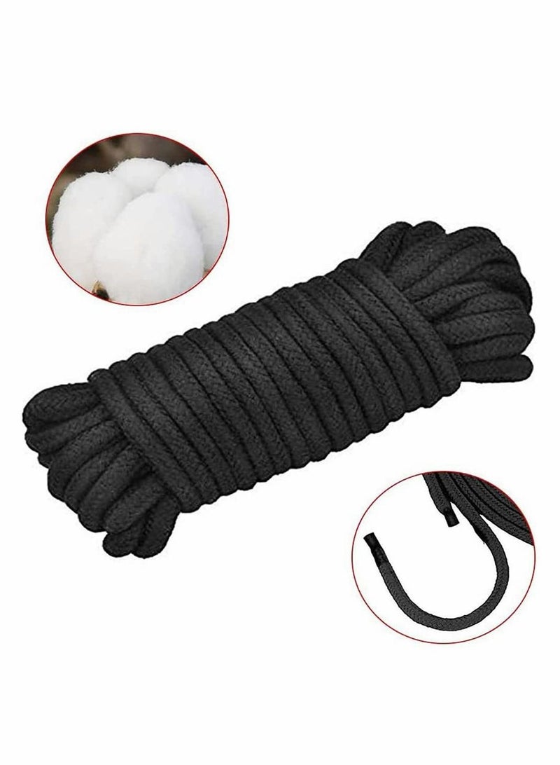 2 Roll 10M Soft Black Cotton Rope, for Wall Hanging, Decor Crafts Projects Macrame Knotting and Home Decoration