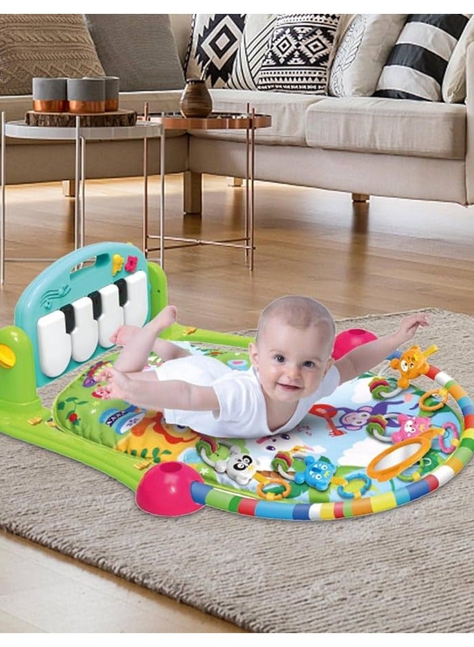 Baby Gym Bed Exercise Play Mat with Piano Music Toy for Toddler Early Education