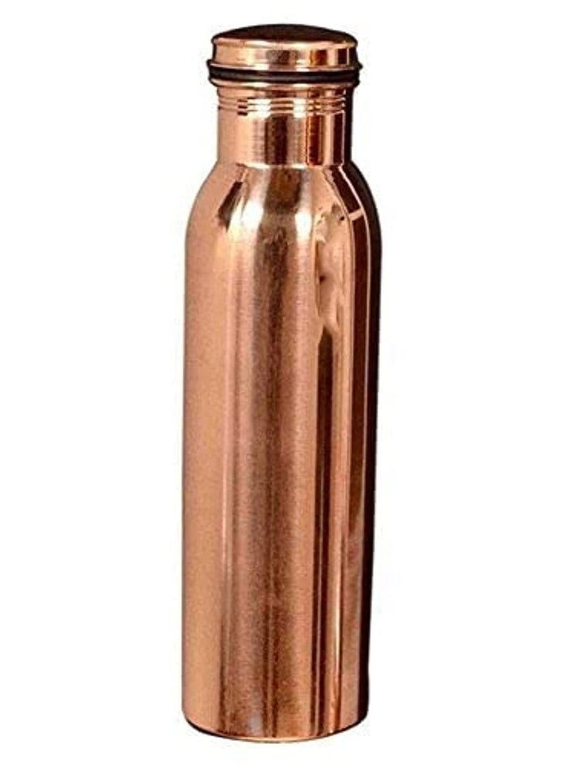 Pure yoga Copper Water Bottle  Handmade Ayurveda Healing Benefit Water Bottle for Drinking, Travel, Hiking, Gym, Office, Outdoor - Normal Finish - 950 ML