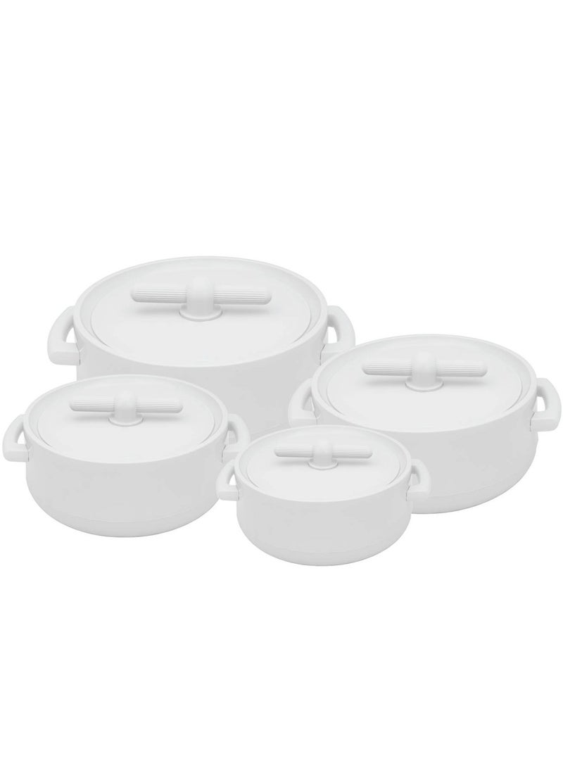 Selvel Dune Insulated Hot Pot White - 4Pcs Set (1000/1500/2000/3000), PHPED-White