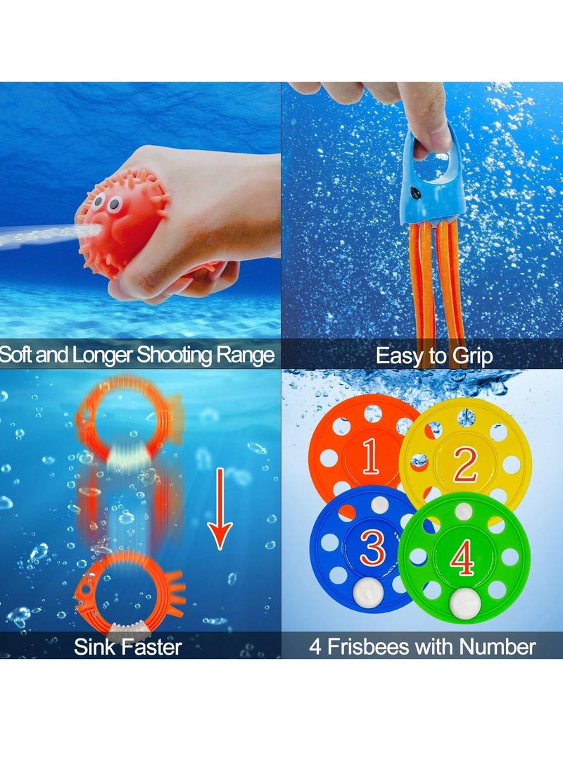 Diving Pool Toys, Diving Rings, Torpedoes, Gems Diving Training Sink Toys Suitable for Teen Adults, Water Game Props Suitable for Swimming, Seaside, Diving, Outdoor Activities (34 Pcs)