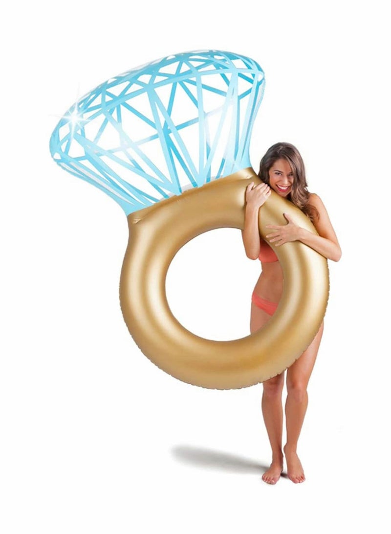 Large Inflatable Diamond Ring Swimming Ring Floating Bed Float Pool Lounger Giant Floats Ride Boat Raft for Pool Party Beach Swimming Pool Toys for Adult and Kids