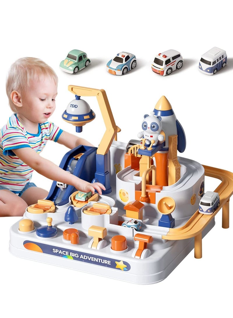 Car Rescue Adventure Race Track Toys Toddler Girls Kids Ages 4-7 Space Theme Gifts Playset Educational Learning