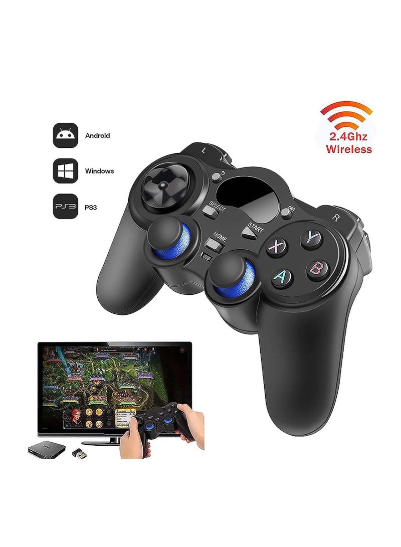 Gamepad, Gaming Controller Gamepad, for PC/Laptop Computer (Windows XP/7/8/10) & PS3 & Android & Steam, 12 Function Keys, Support 2 Handles (Black)
