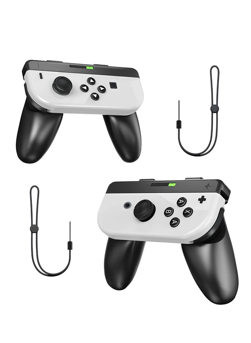 Joycon Grips Compatible with Nintendo Switch / Switch OLED Joy-Con Controllers, 2 Packs Wear Resistant Game Controllers Handle Kit Ergonomic Comfort Charging Hand Grips for Switch